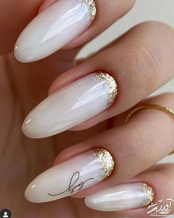 طراحی ناخن با ورق طلا